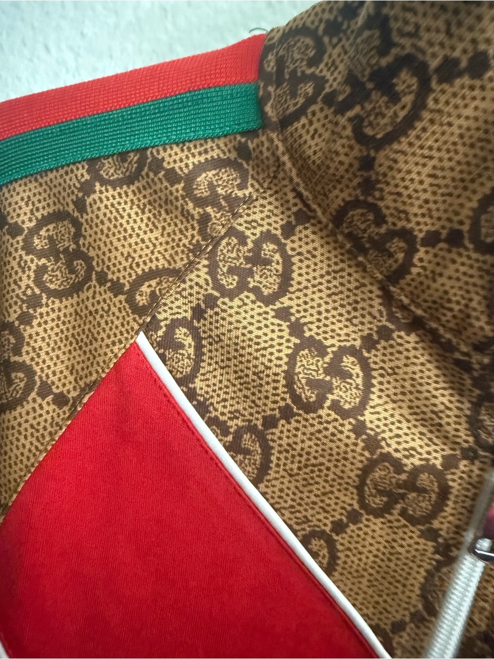 Preloved Gucci unisex Brown Monogram Zip-Up Track Jacket Panels size m - Picture 3 of 12